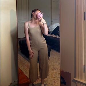Tan Wide leg Jumpsuit
